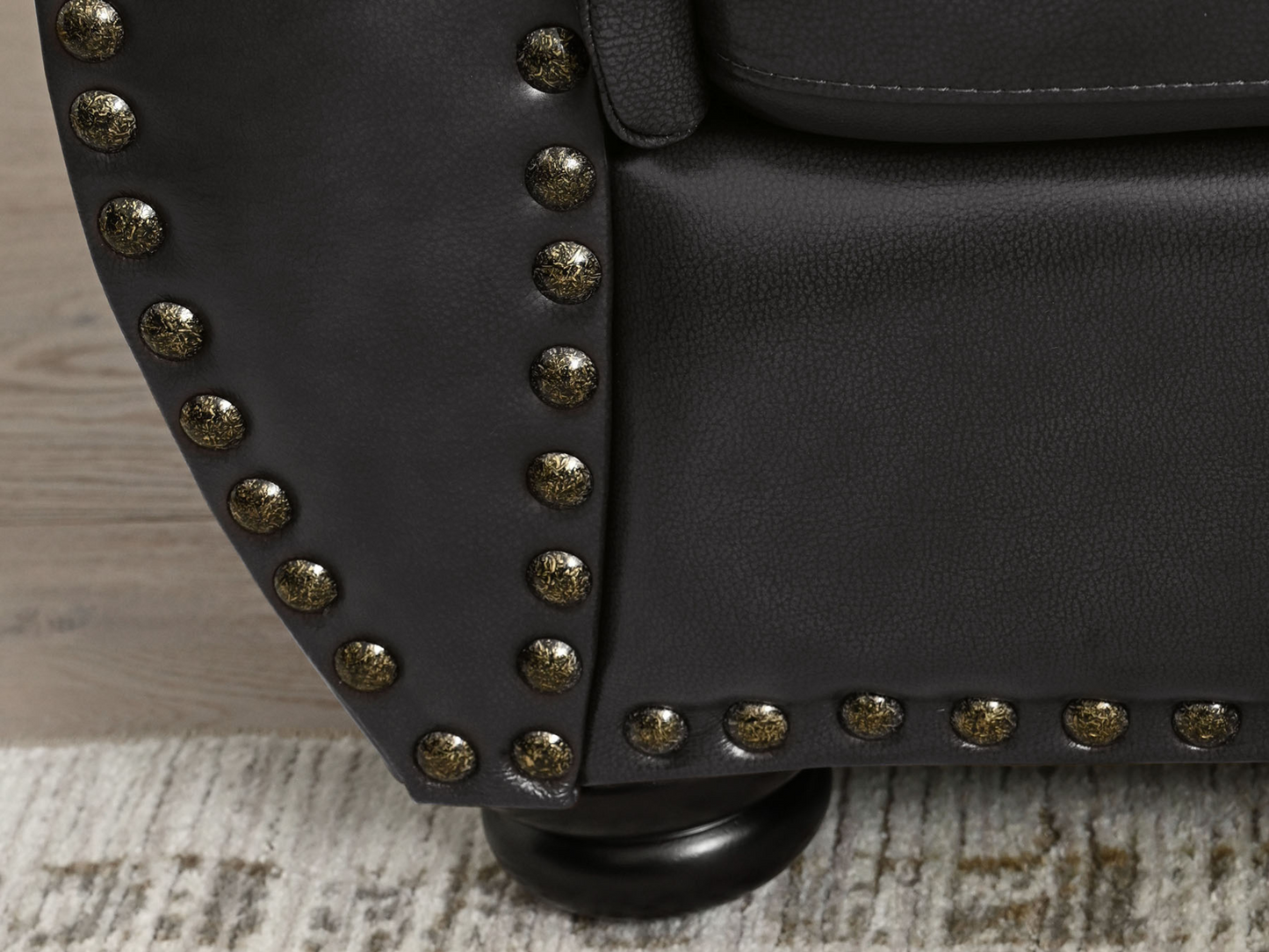 Austin Leather Armchair - Dark Gray