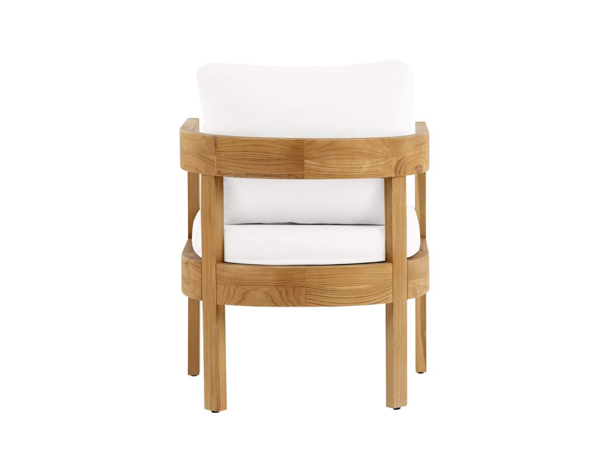 Santino® Outdoor 15-Piece Estate Collection - White Fabric with Teak Frame