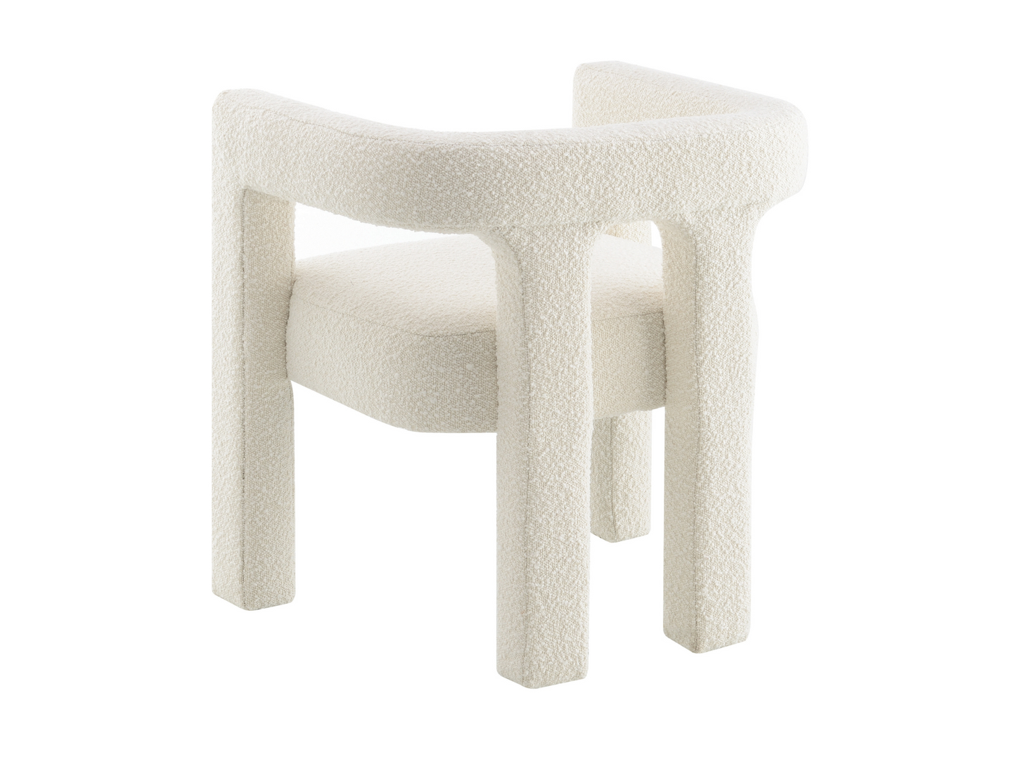 Mandy Bouclé Fabric Dining Chair - Ivory