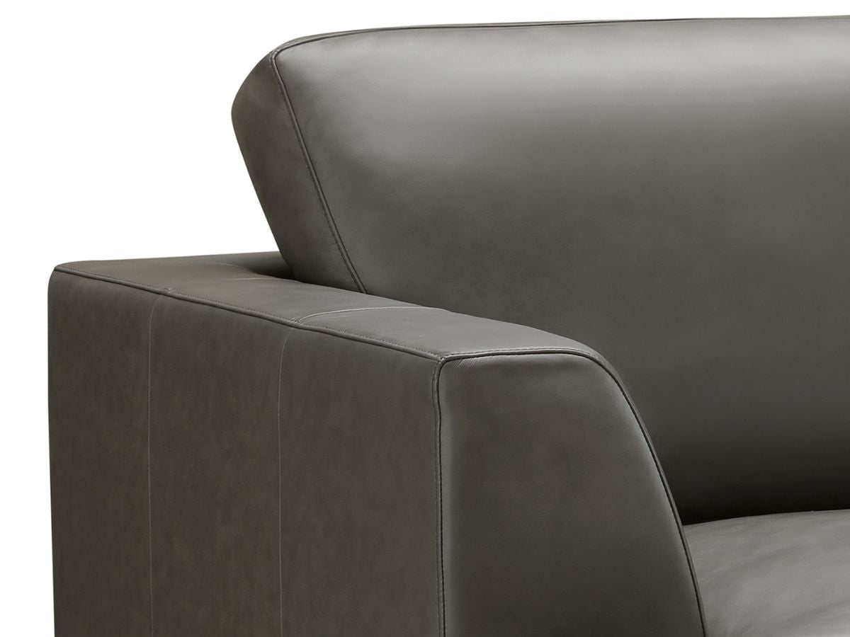 Lisbon Leather Armchair - Dark Gray