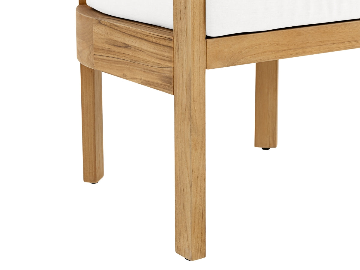 Santino® Outdoor 7-Piece 74" Dining Set - White Fabric with Teak Frame