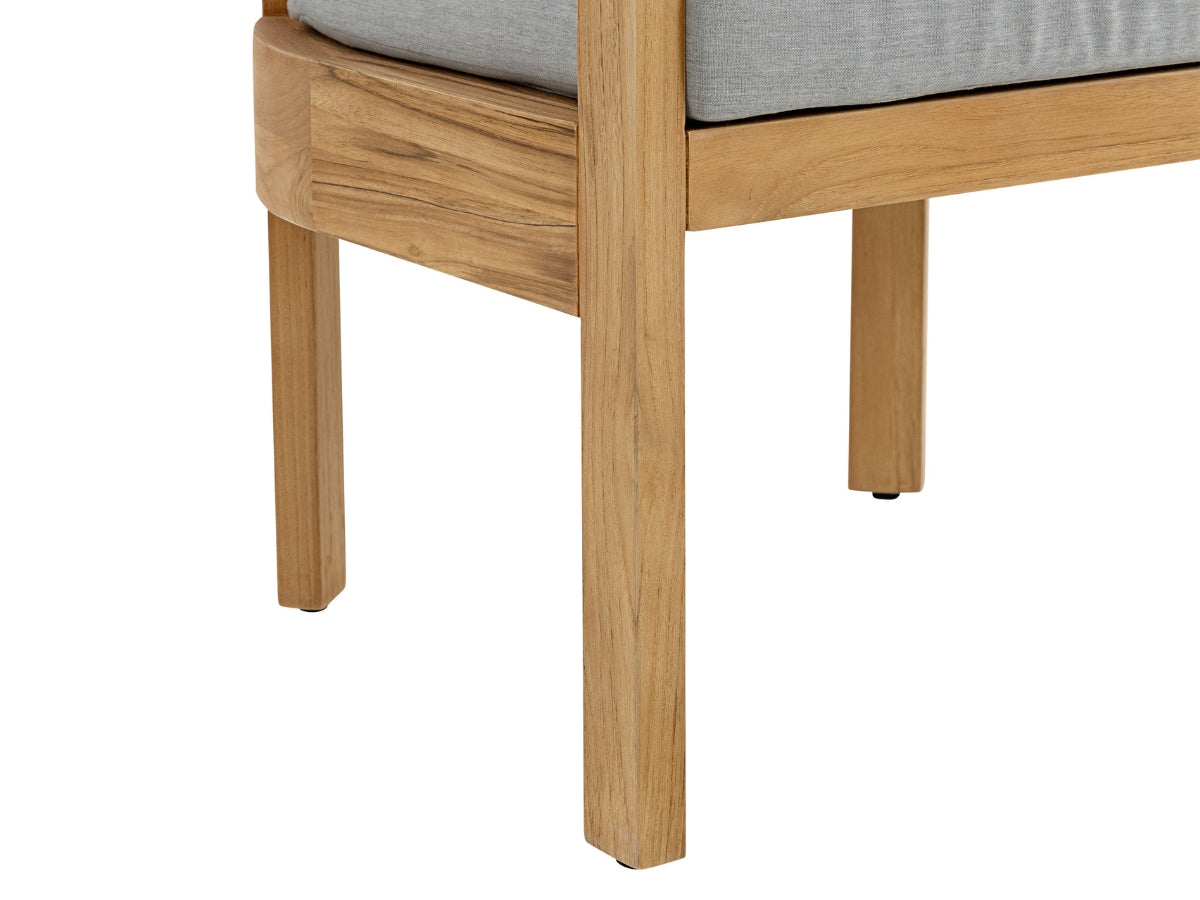 Santino® Outdoor 7-Piece 74" Dining Set - Gray Fabric with Teak Frame