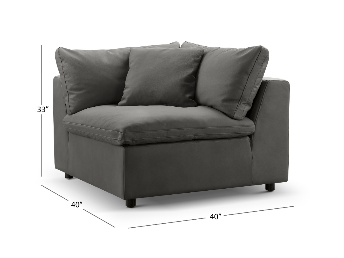 JoJo Fletcher Luxe Gray Nubuck Leather Corner Chair