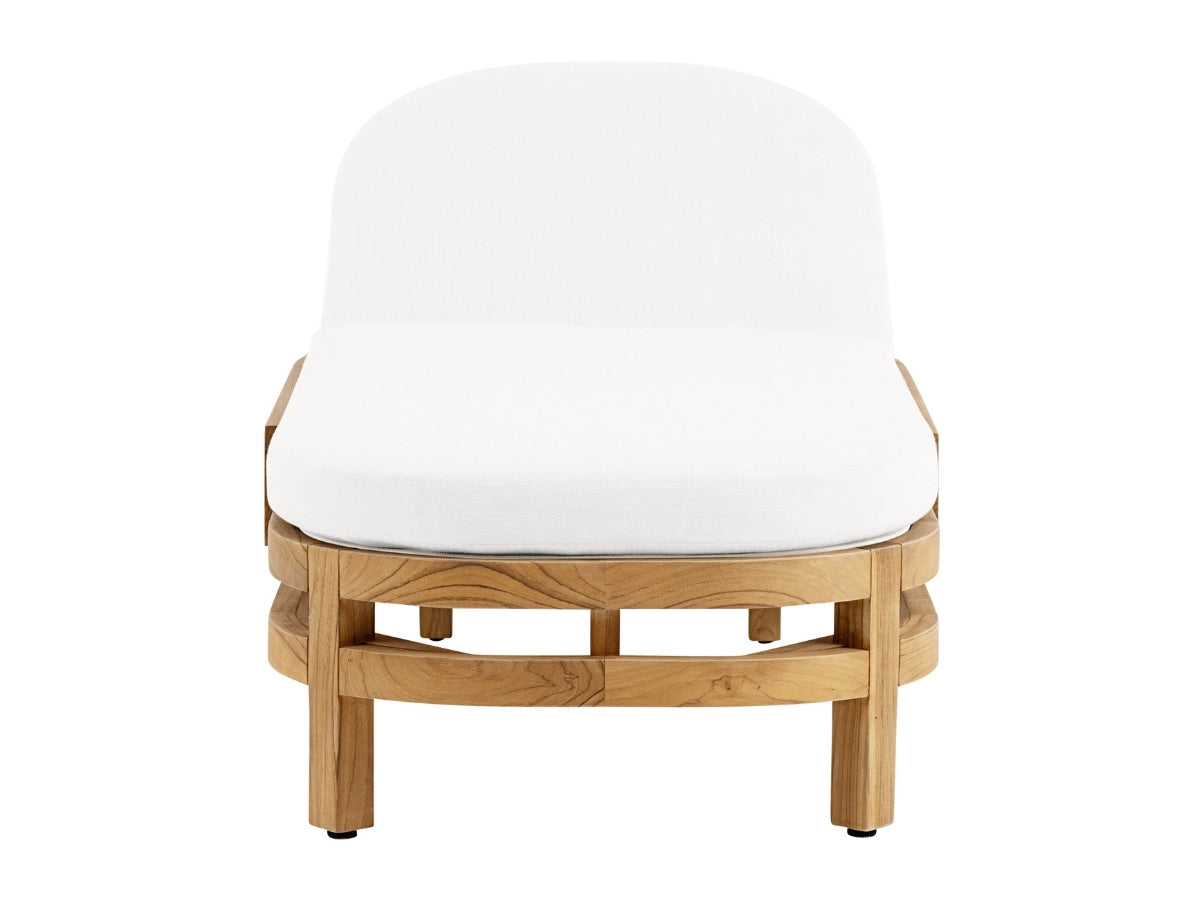 Santino® Outdoor Chaise Lounger - White Fabric with Teak Frame