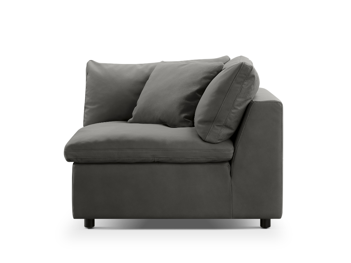 JoJo Fletcher Luxe Gray Nubuck Leather Corner Chair