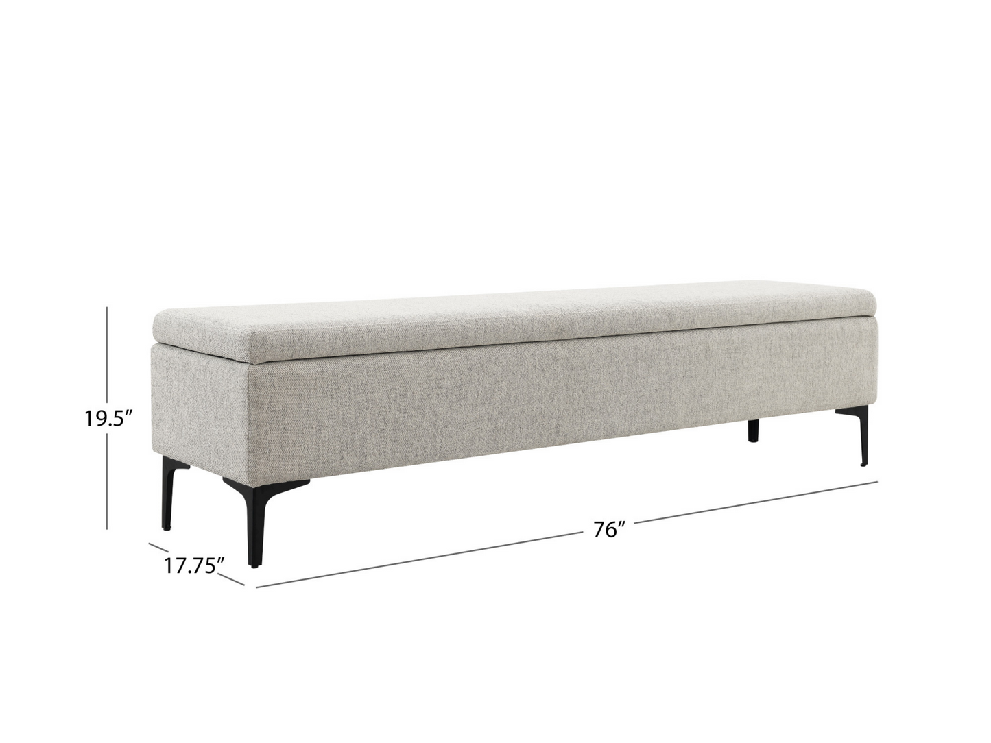 Evella Upholstered Storage Bench - Cream - King