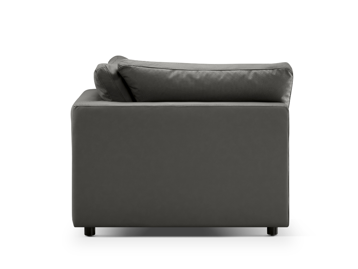 JoJo Fletcher Luxe Gray Nubuck Leather Corner Chair