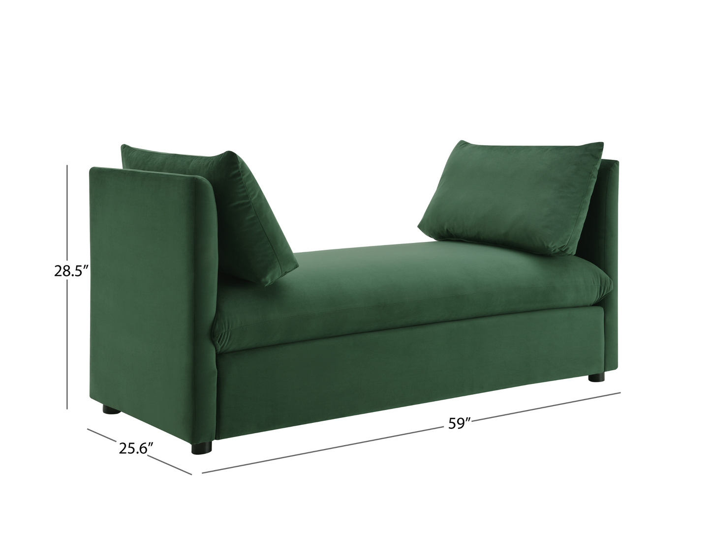 Becca 59" Upholstered Daybed - Green