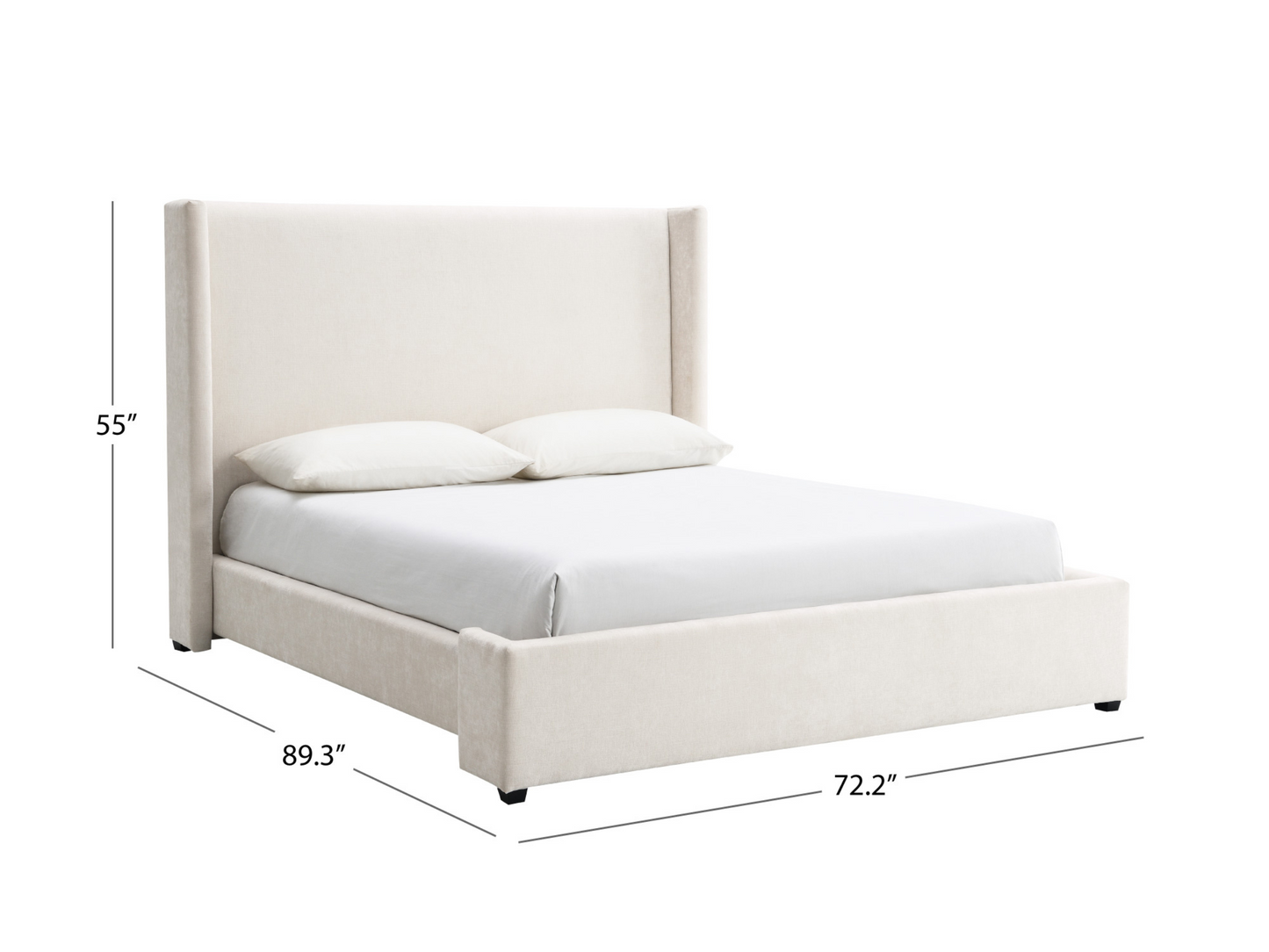 Lennon Upholstered Bed - Ivory - Queen