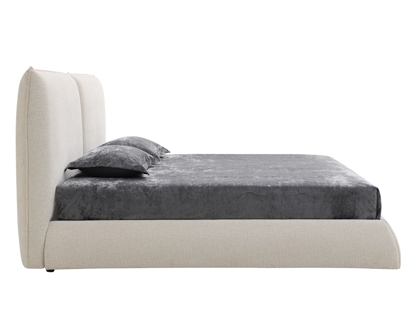 Elsen Upholstered Bed - Ivory - Queen