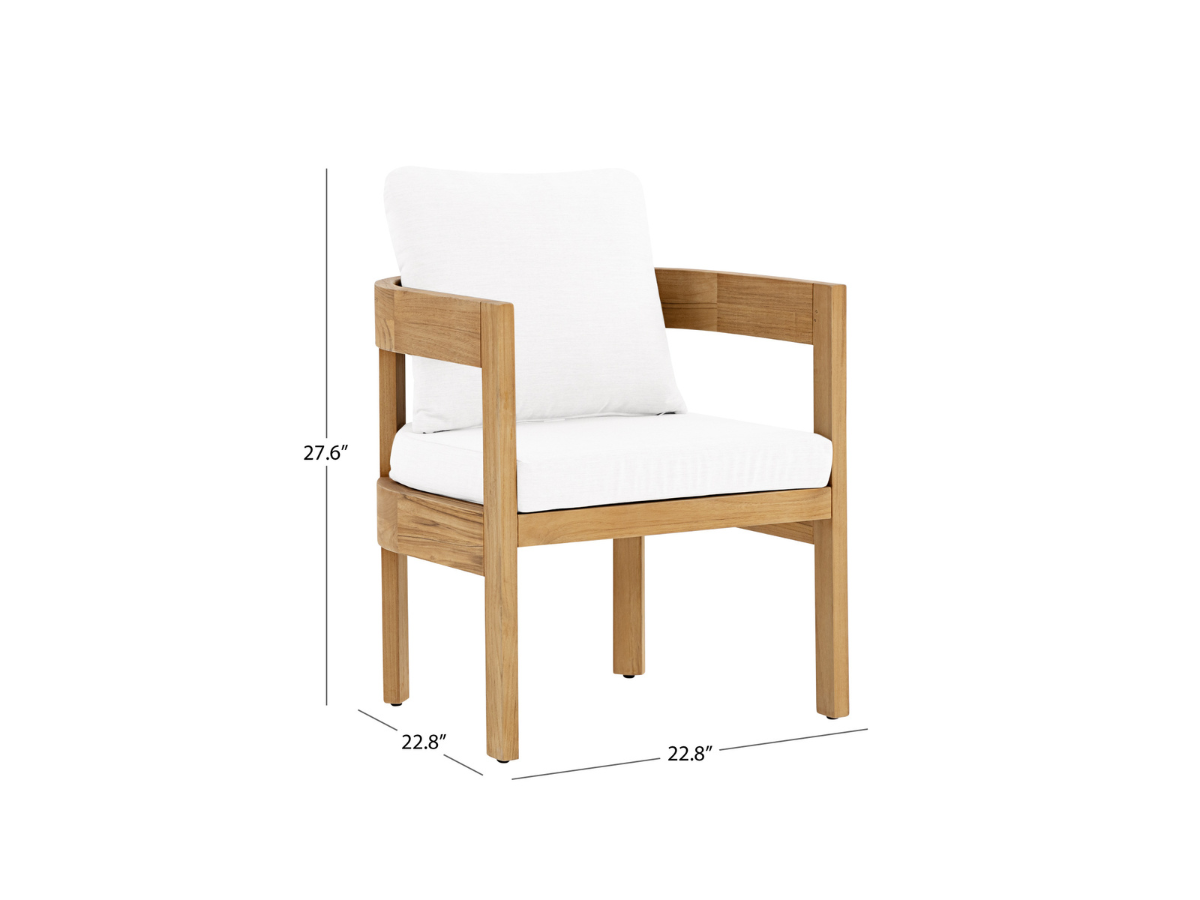 Santino® Outdoor 15-Piece Estate Collection - White Fabric with Teak Frame