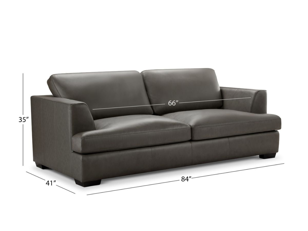 Lisbon Leather Sofa - Dark Gray