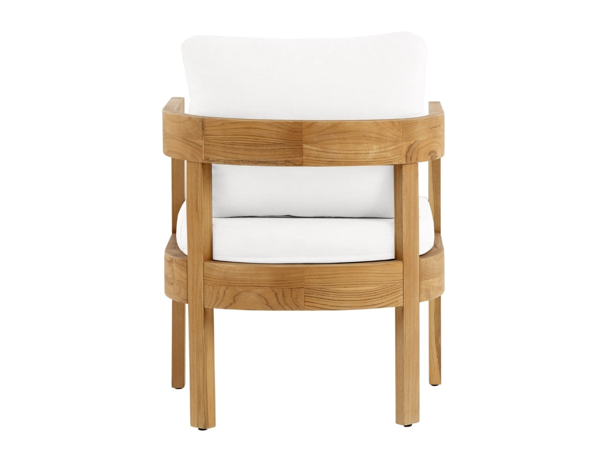 Santino® Outdoor Dining Chair (Set of 2) - White Fabric with Teak Frame