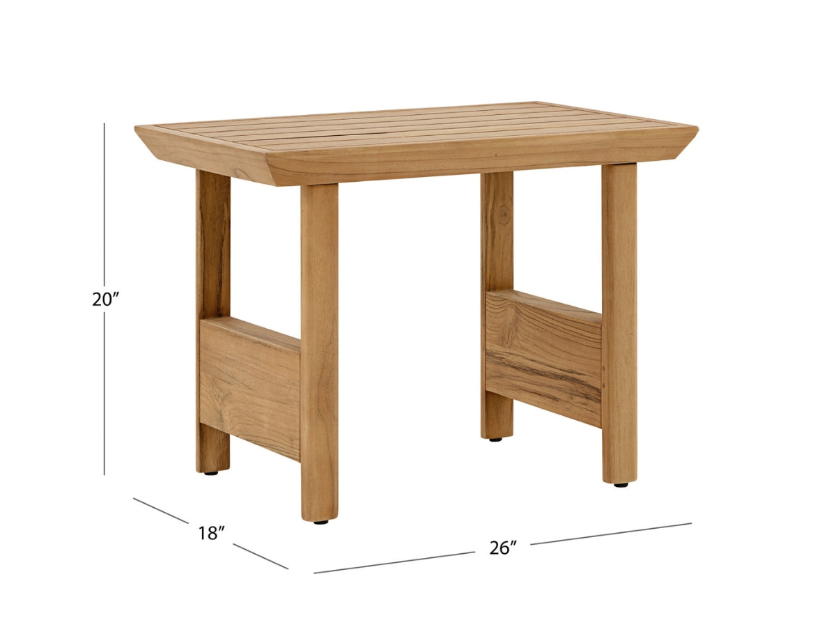 Santino® Outdoor 4-Piece Seating Set - White Fabric with Teak Frame