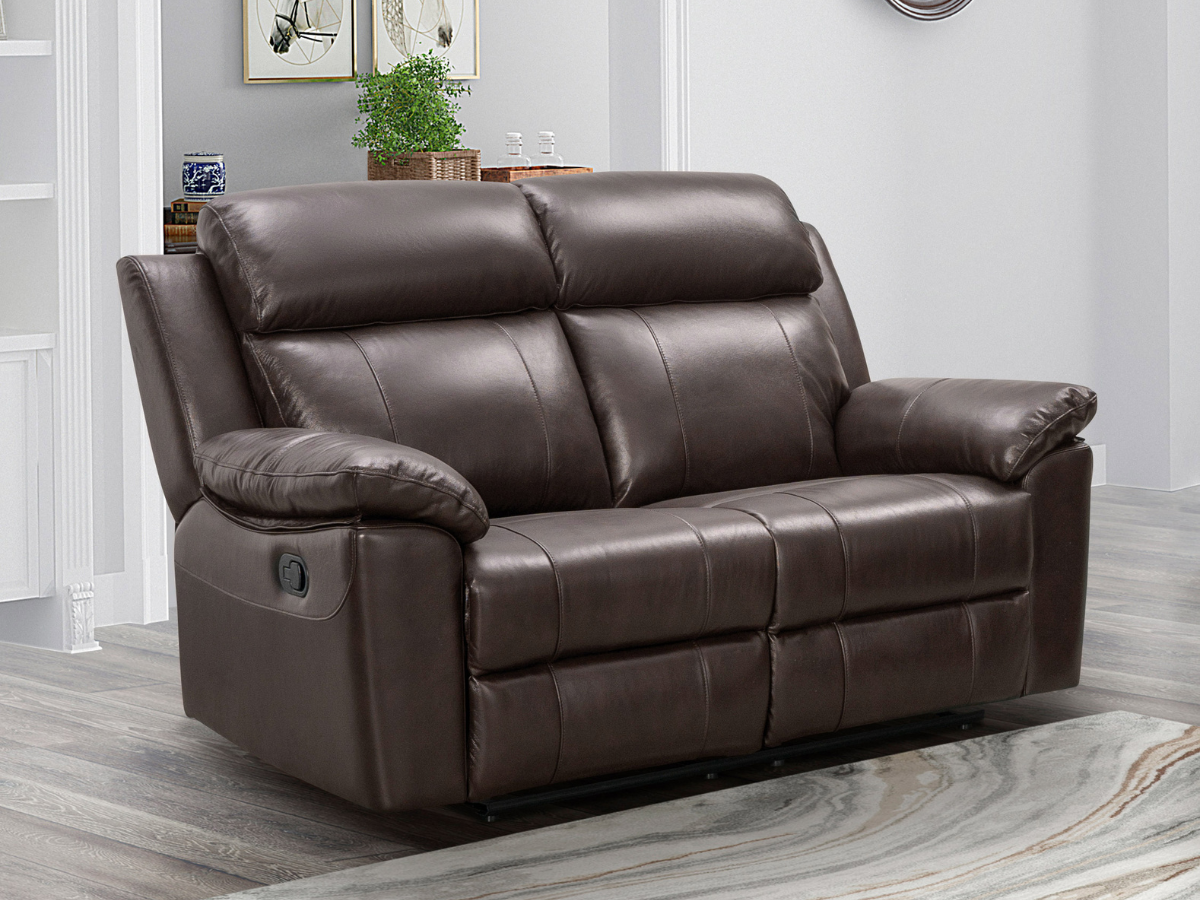 Braylen Top Grain Leather Reclining Loveseat - Brown