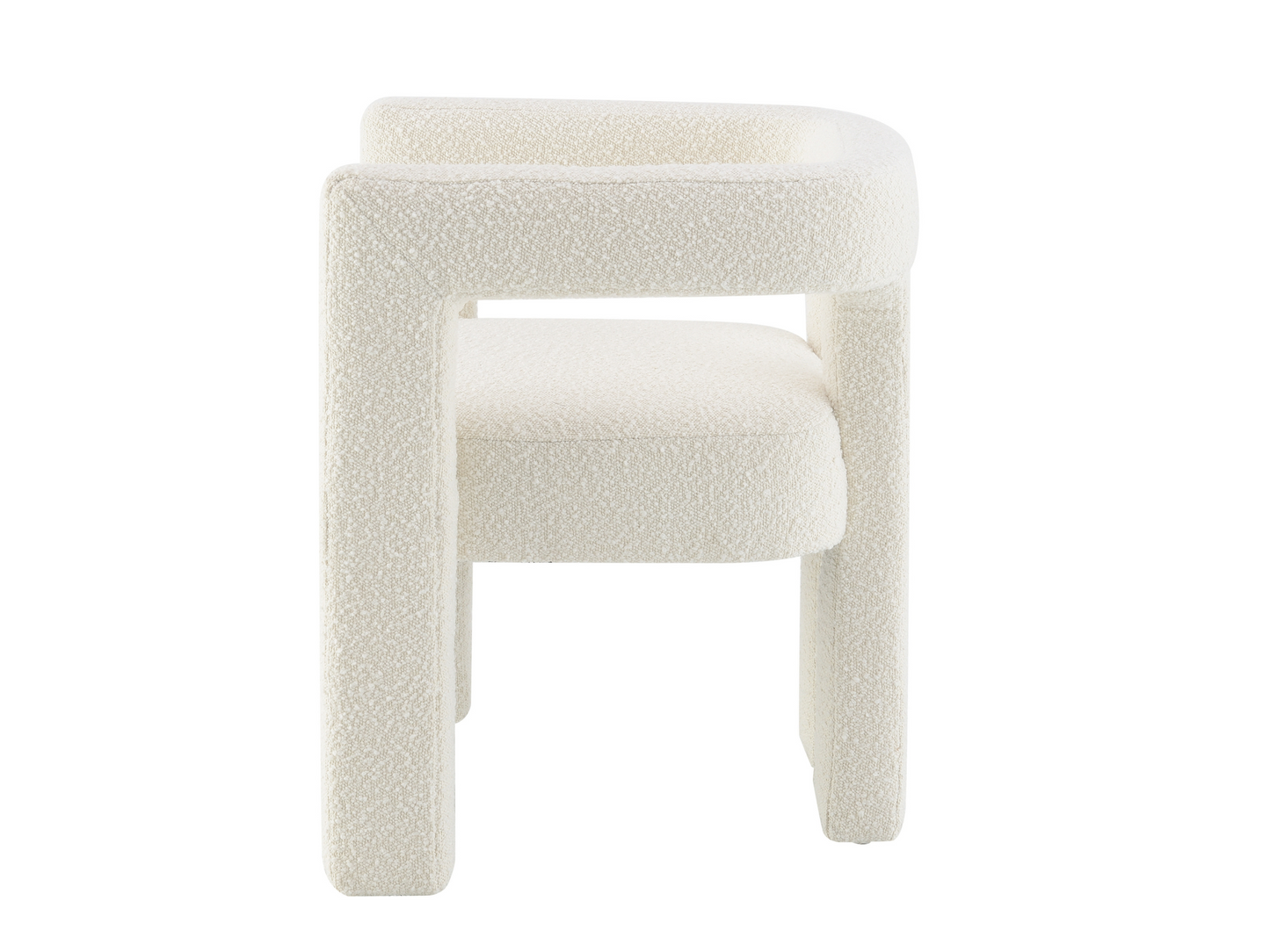 Mandy Bouclé Fabric Dining Chair - Ivory