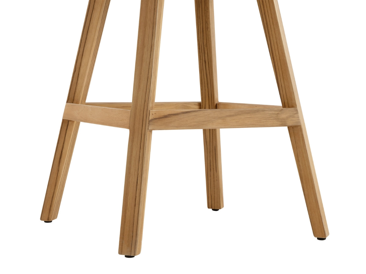 Santino® Outdoor Swivel Bar Stool - Gray Fabric with Teak Frame