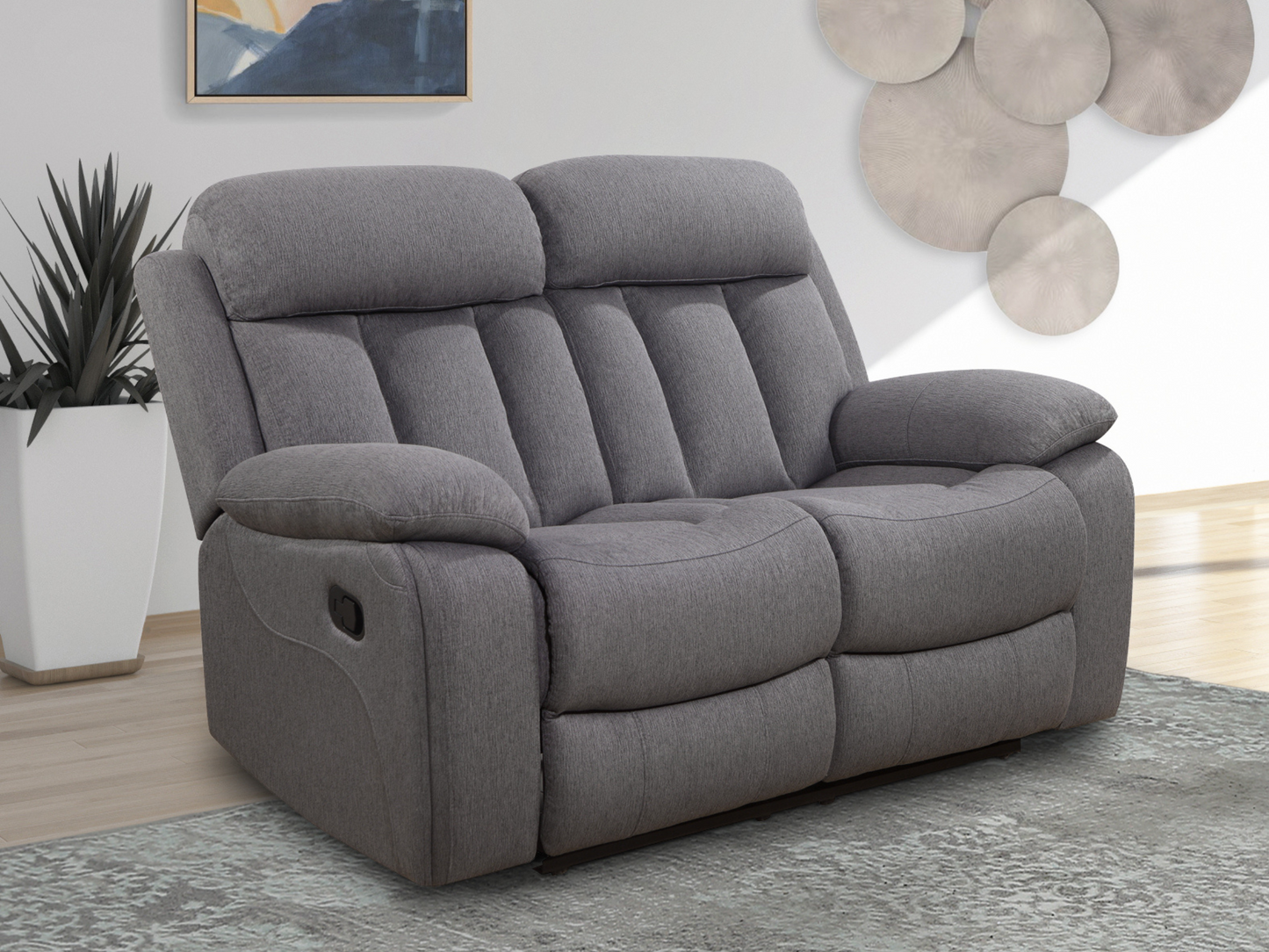 Fletcher Stain-Resistant Fabric Reclining Loveseat