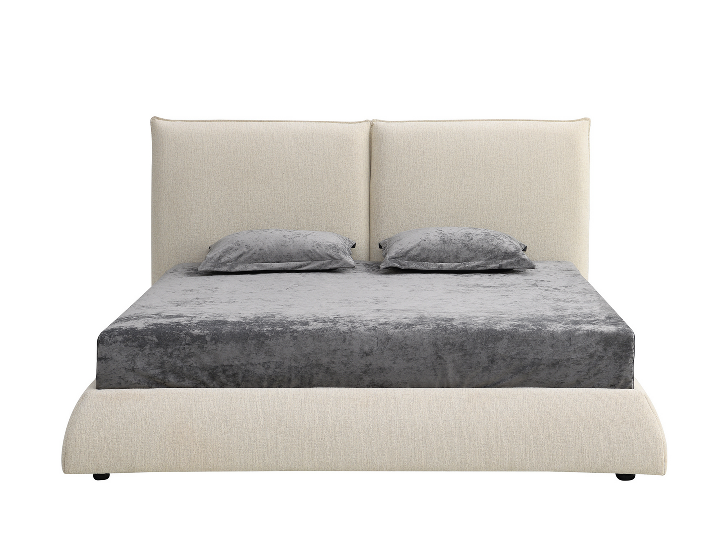 Elsen Upholstered Bed - Ivory - Queen