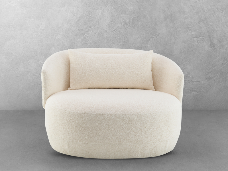 JoJo Fletcher Luciano Bouclé Fabric Oversized Swivel Chair
