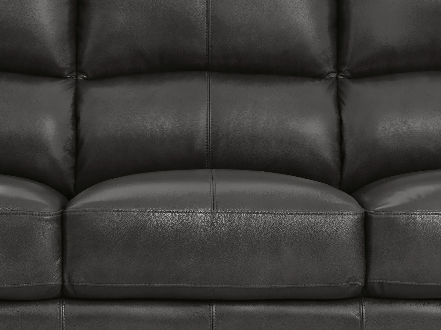 Austin Leather Sofa - Dark Gray