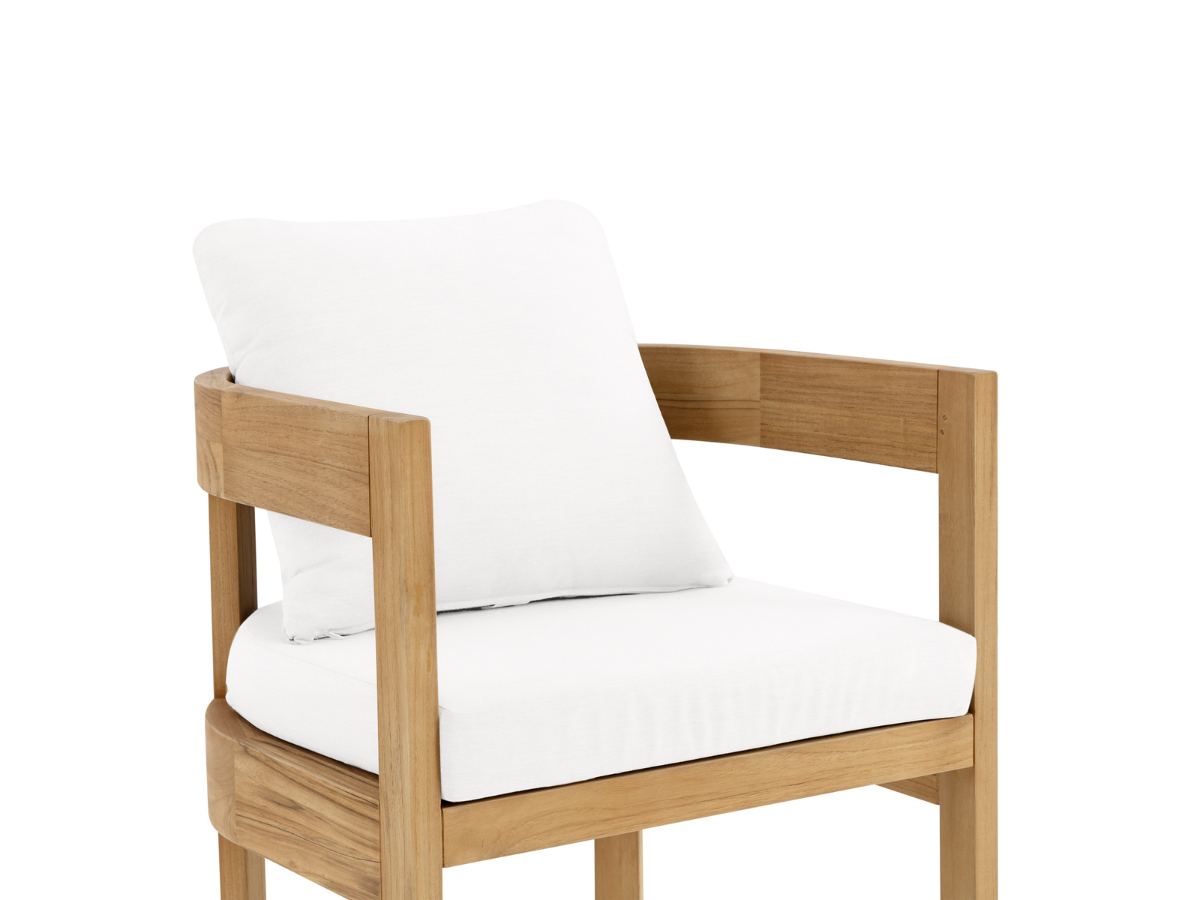 Santino® Outdoor 15-Piece Estate Collection - White Fabric with Teak Frame