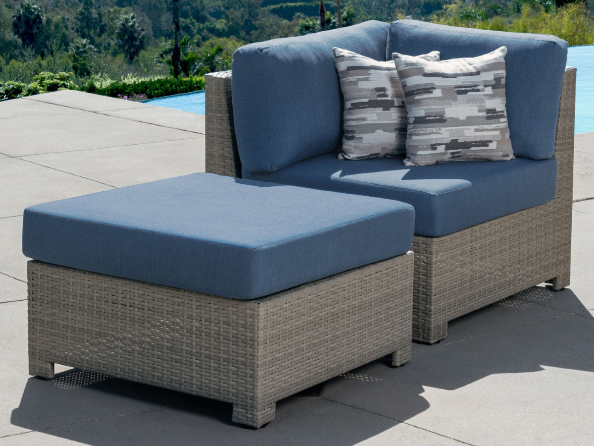 Belmont™ Modular Sectional Corner Chair + Ottoman Set - Blue