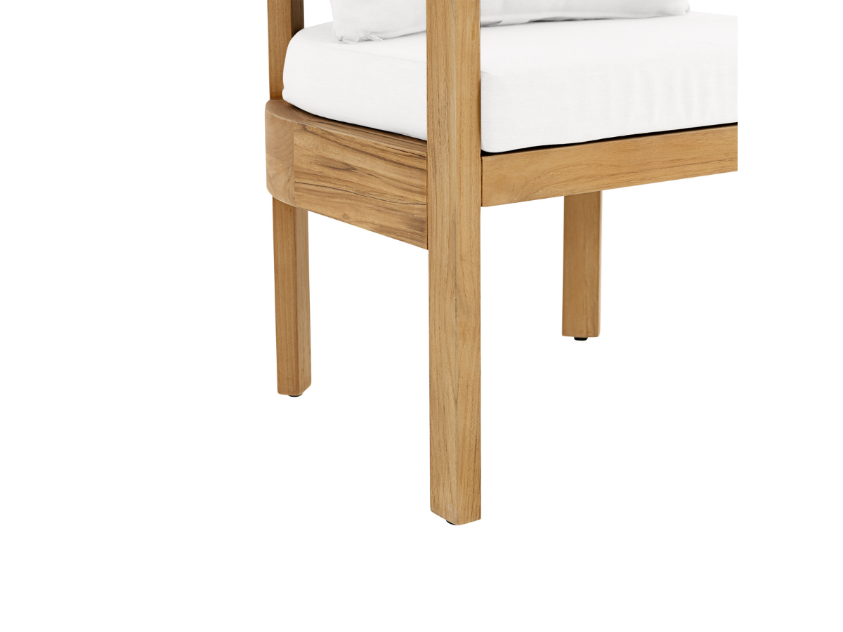 Santino® Outdoor 15-Piece Estate Collection - White Fabric with Teak Frame