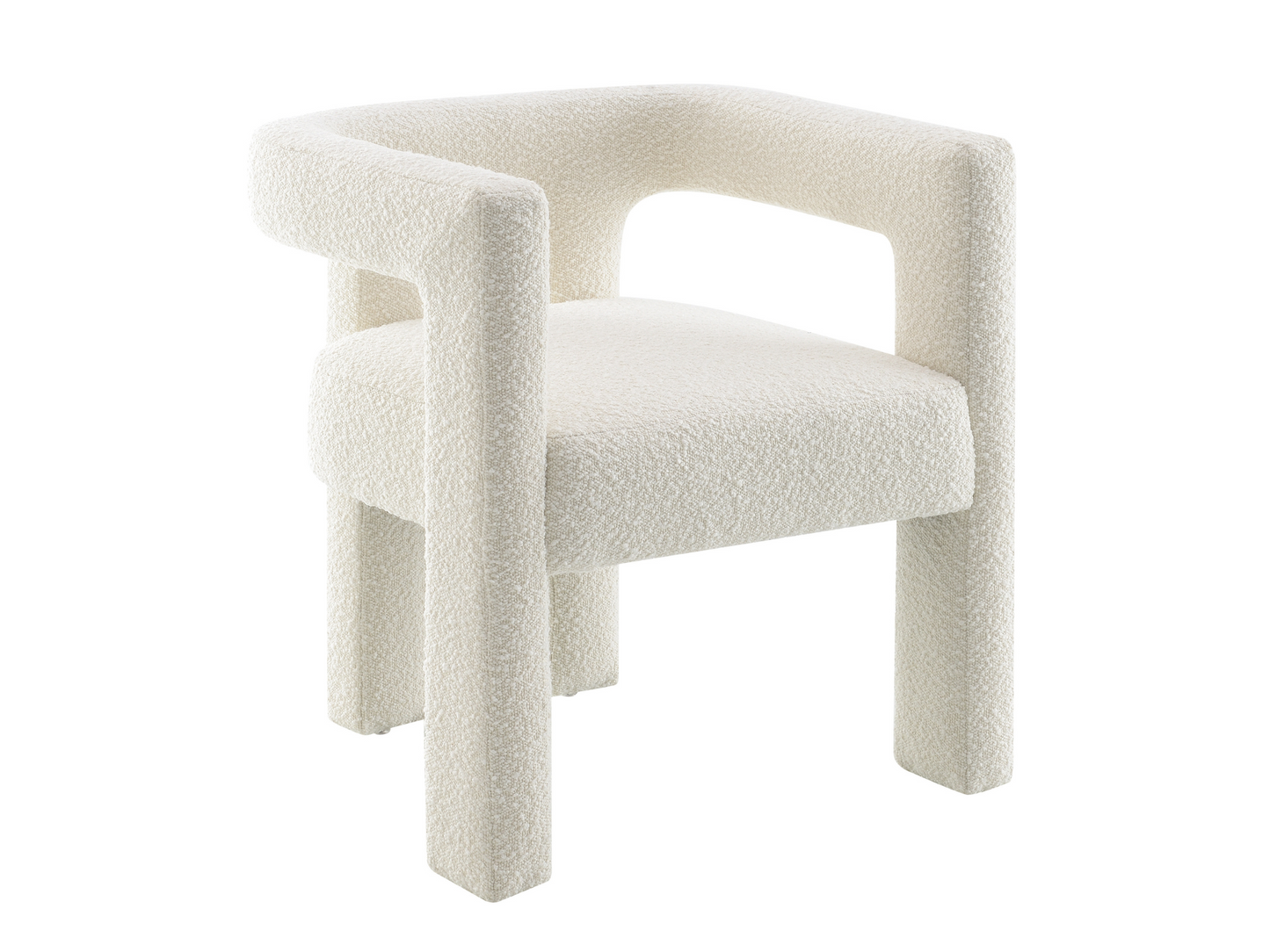 Mandy Bouclé Fabric Dining Chair - Ivory