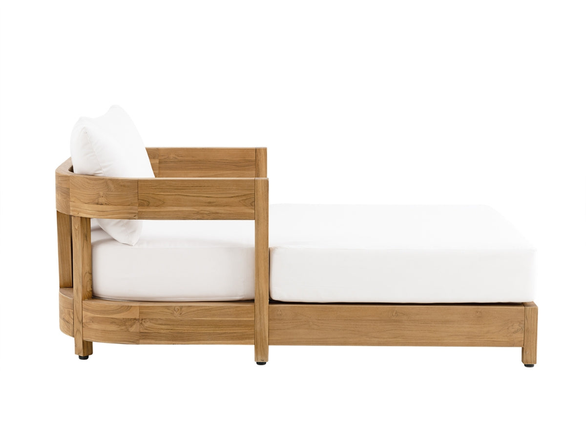 Santino® Outdoor Daybed - White Fabric with Teak Frame