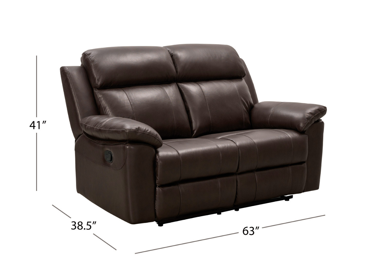 Braylen Top Grain Leather Reclining Loveseat - Brown