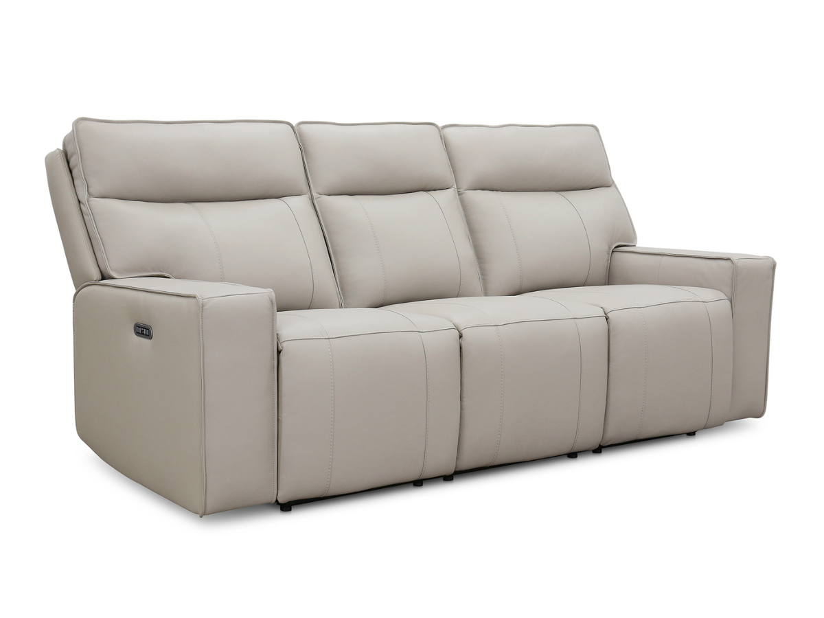 Layton Leather Power Reclining Sofa - Gray