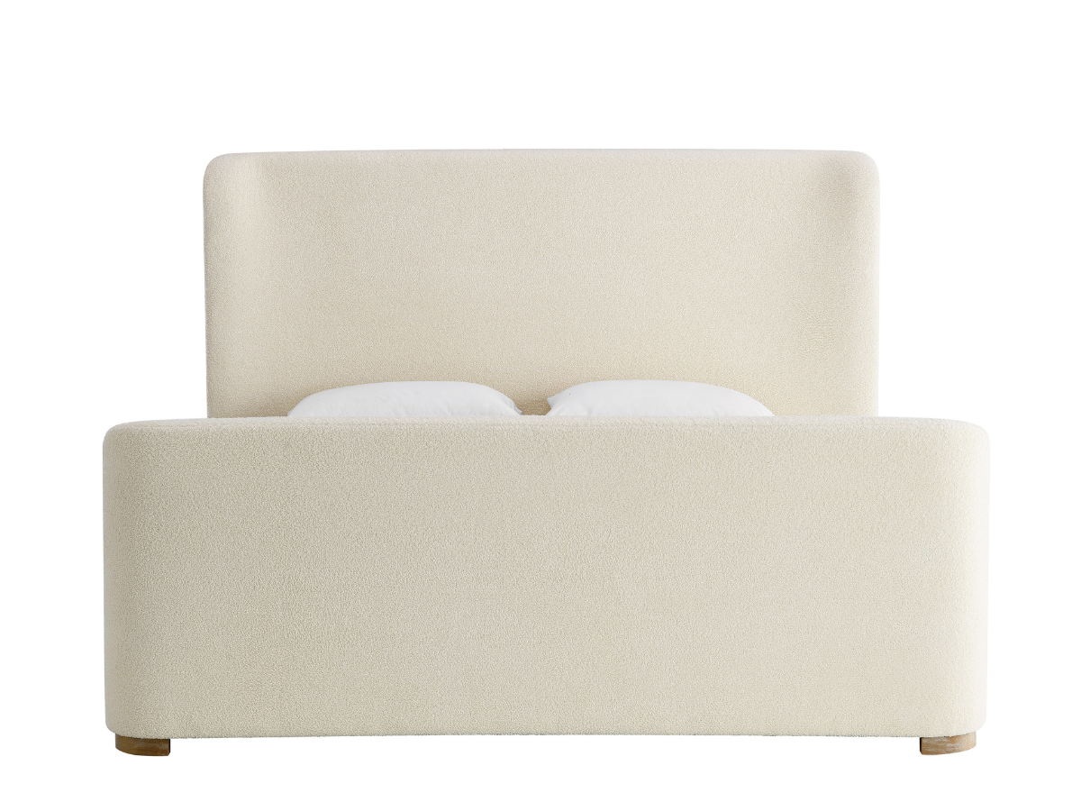 JoJo Fletcher Luciano Bouclé Fabric Sleigh Bed - King - Ivory