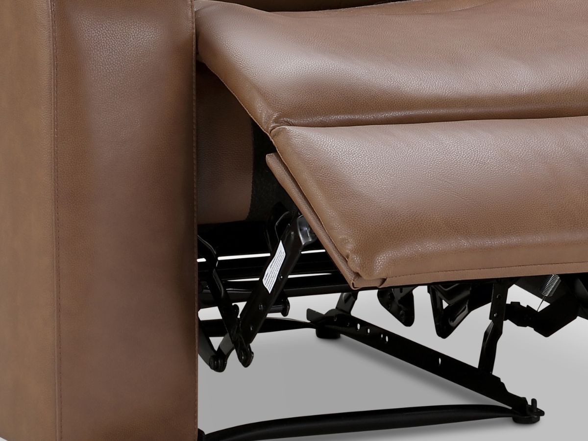 Waylen Top-Grain Leather Manual Reclining Loveseat - Brown