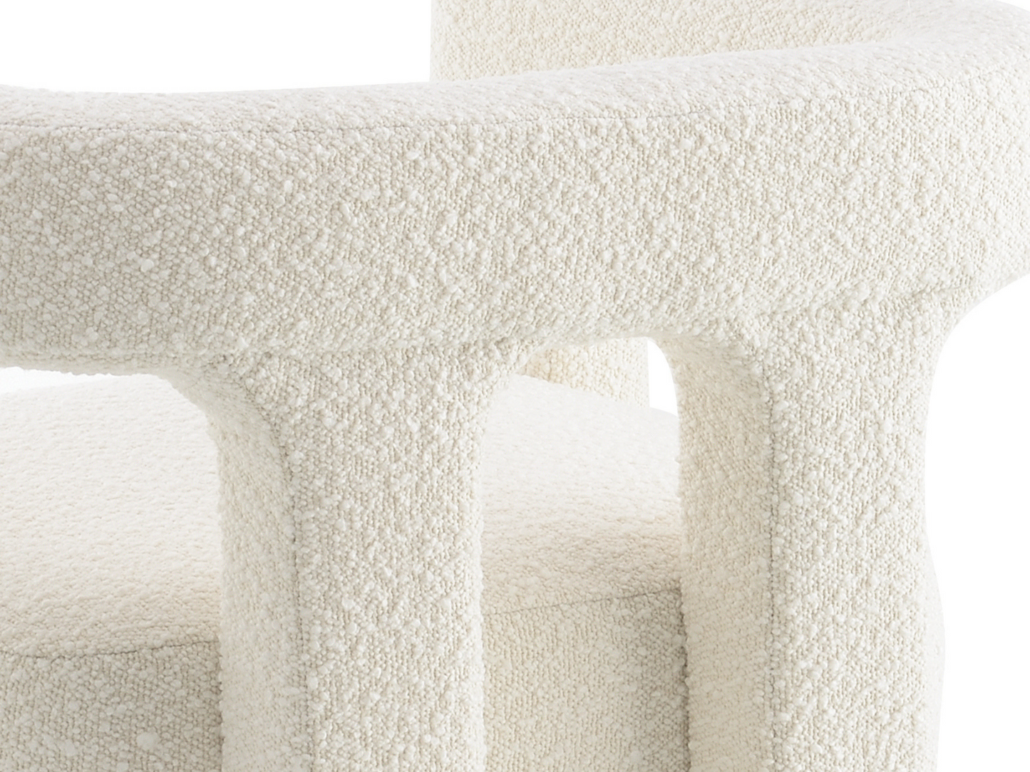 Mandy Bouclé Fabric Dining Chair - Ivory