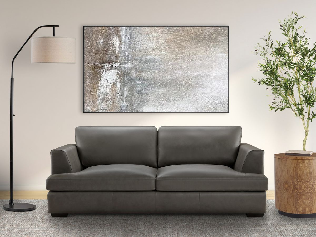 Lisbon Leather Sofa - Dark Gray
