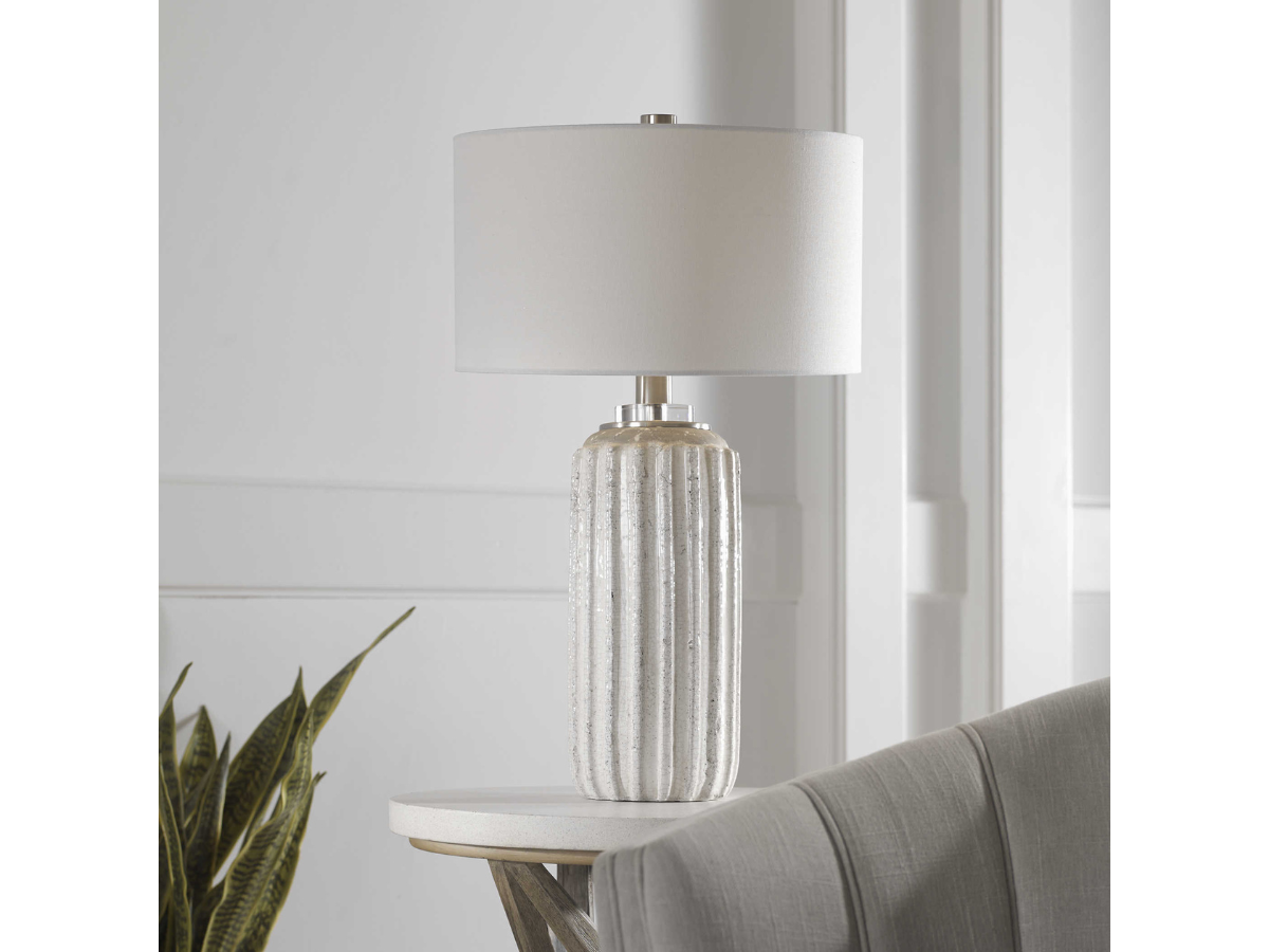 Abbyson Home Aileen White Crackle Table Lamp