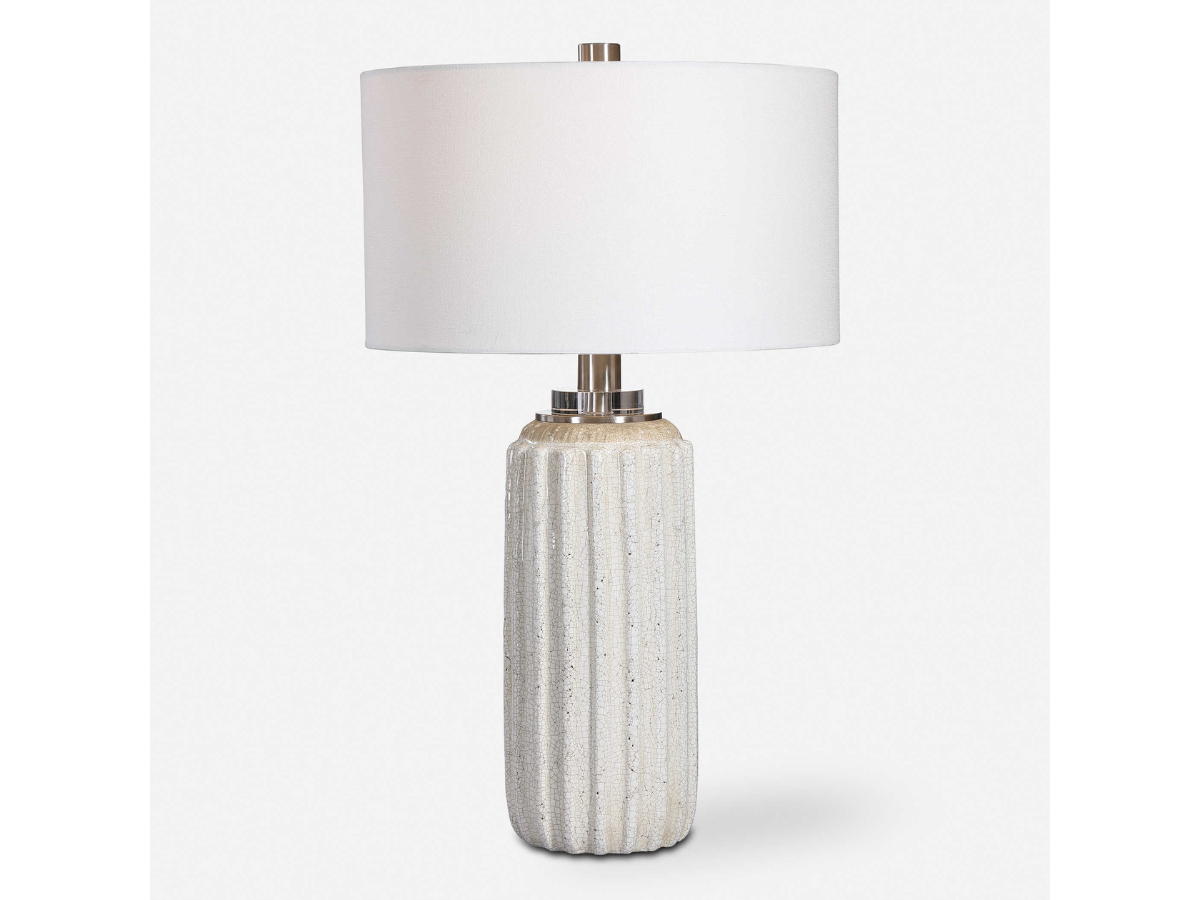 Abbyson Home Aileen White Crackle Table Lamp