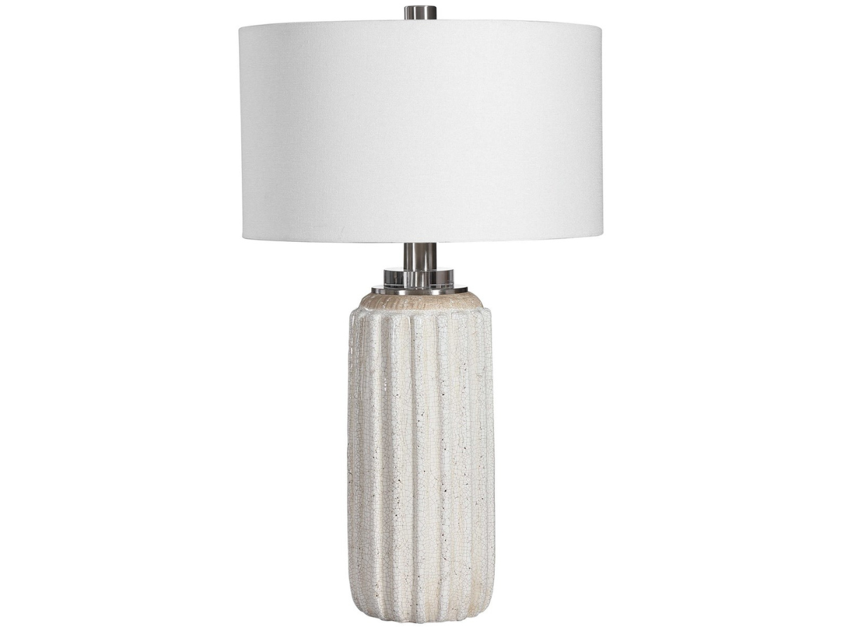 Abbyson Home Aileen White Crackle Table Lamp