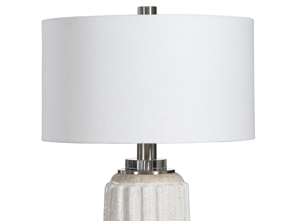 Abbyson Home Aileen White Crackle Table Lamp