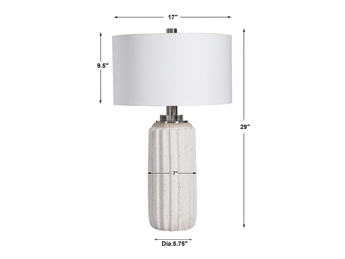 Abbyson Home Aileen White Crackle Table Lamp