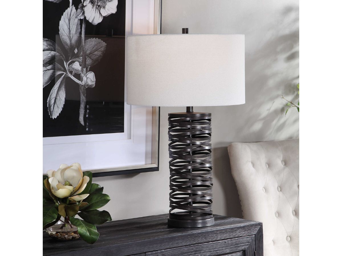 Abbyson Home Alta Rust Black Table Lamp