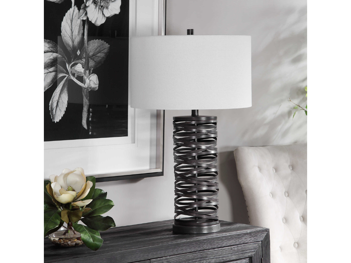 Abbyson Home Alta Rust Black Table Lamp