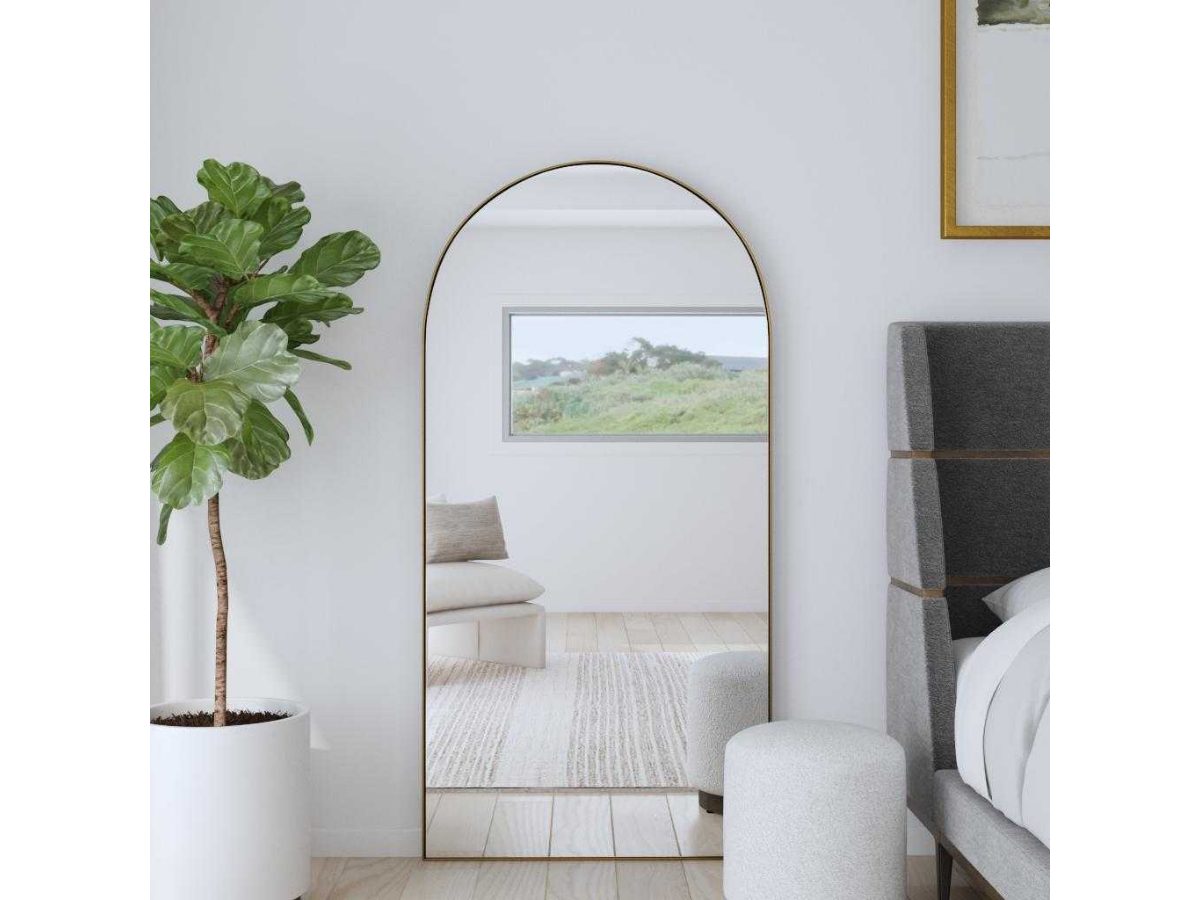 Abbyson Home Arelia Antique Brass Arch Mirror