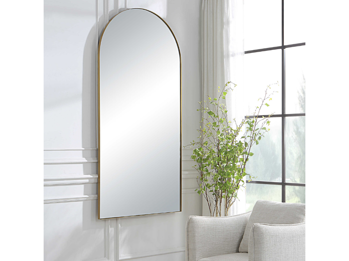 Abbyson Home Arelia Antique Brass Arch Mirror