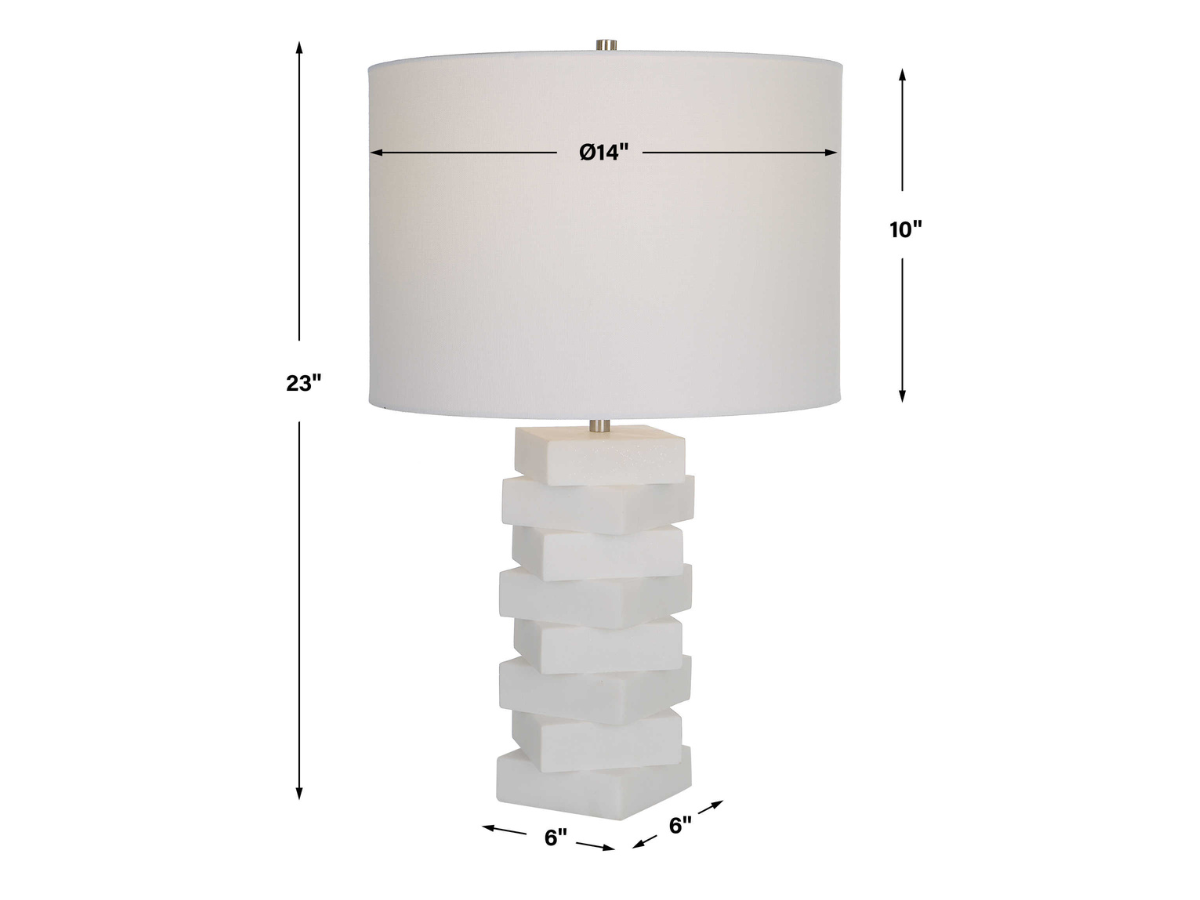 Abbyson Home Aria White Geometric Table Lamp