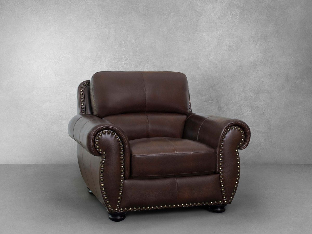 Austin Leather Armchair Brown – - Main Image