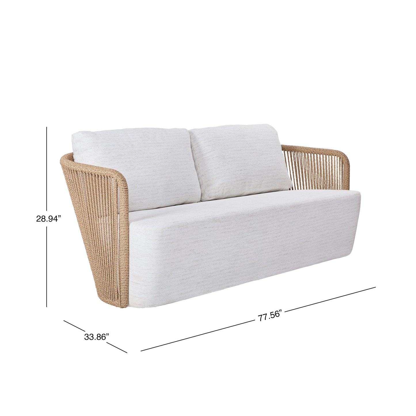 Bali Outdoor Teak and Rope Sofa
