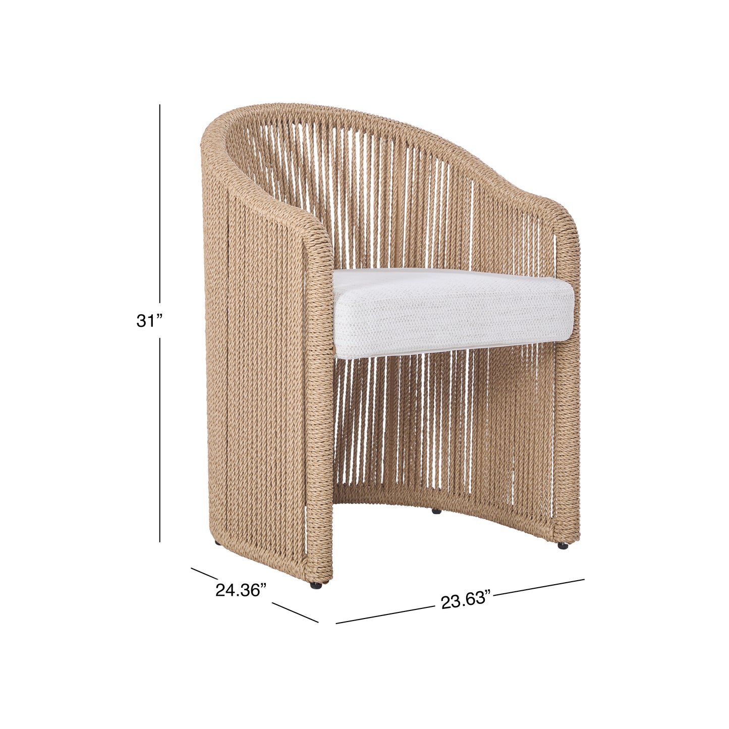 Bali Outdoor Teak and Rope Dining Chair