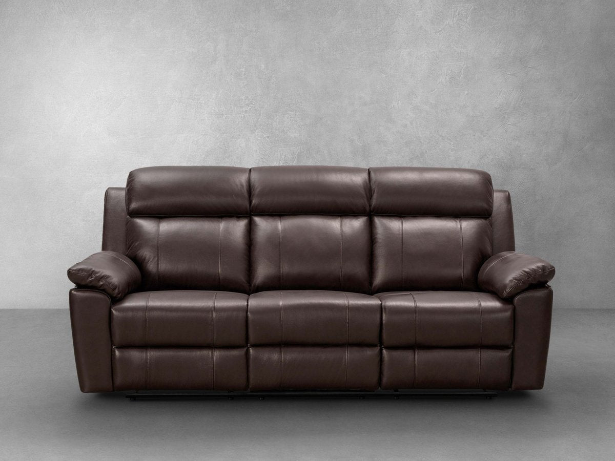Braylen Top Grain Leather Reclining Sofa - Brown